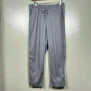 32 DEGREES Linen Blend Relaxed Lightweight Pant Gray Pull On Elastic Women S
